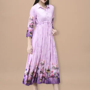 Women Liva Lilac Floral Print Dress